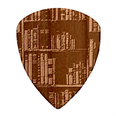 Assorted Title Of Books Piled In The Shelves Assorted Book Lot Inside The Wooden Shelf Wood Guitar Pick (set Of 10) by Bedest