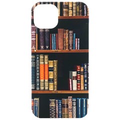 Assorted Title Of Books Piled In The Shelves Assorted Book Lot Inside The Wooden Shelf Iphone 15 Pro Black Uv Print Pc Hardshell Case by Bedest