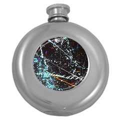 Abstract Colorful Texture Round Hip Flask (5 Oz)