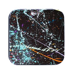 Abstract Colorful Texture Square Metal Box (black)