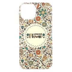 Seamless Pattern With Flower Birds Iphone 15 Black Uv Print Pc Hardshell Case