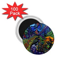 Psychedelic Digital Art Artwork Landscape Colorful 1 75  Magnets (100 Pack)  by Bedest