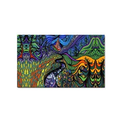 Psychedelic Digital Art Artwork Landscape Colorful Sticker (rectangular) by Bedest