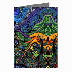 Psychedelic Digital Art Artwork Landscape Colorful Greeting Cards (pkg Of 8)