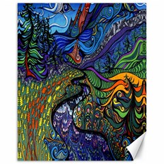 Psychedelic Digital Art Artwork Landscape Colorful Canvas 16  X 20  by Bedest