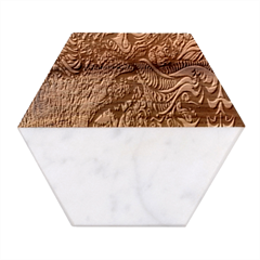 Psychedelic Digital Art Artwork Landscape Colorful Marble Wood Coaster (hexagon)  by Bedest