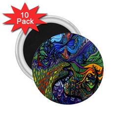 Psychedelic Digital Art Artwork Landscape Colorful 2 25  Magnets (10 Pack)  by Bedest