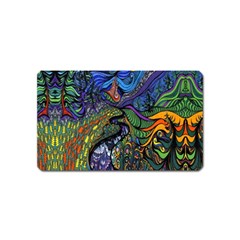 Psychedelic Digital Art Artwork Landscape Colorful Magnet (name Card) by Bedest