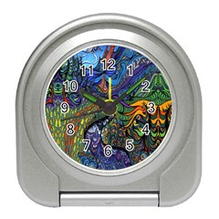 Psychedelic Digital Art Artwork Landscape Colorful Travel Alarm Clock by Bedest