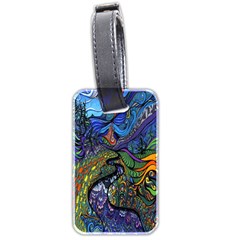 Psychedelic Digital Art Artwork Landscape Colorful Luggage Tag (two Sides) by Bedest