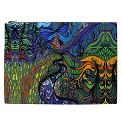 Psychedelic Digital Art Artwork Landscape Colorful Cosmetic Bag (xxl) by Bedest