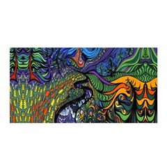 Psychedelic Digital Art Artwork Landscape Colorful Satin Wrap 35  X 70  by Bedest