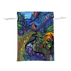 Psychedelic Digital Art Artwork Landscape Colorful Lightweight Drawstring Pouch (l) by Bedest