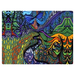 Psychedelic Digital Art Artwork Landscape Colorful Premium Plush Fleece Blanket (extra Small) by Bedest