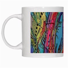 Artistic Psychedelic Hippie Peace Sign Trippy White Mug by Bedest