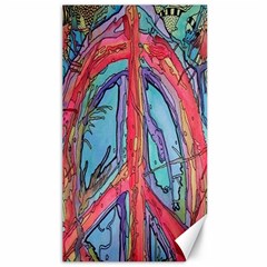 Artistic Psychedelic Hippie Peace Sign Trippy Canvas 40  X 72  by Bedest