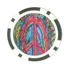 Artistic Psychedelic Hippie Peace Sign Trippy Poker Chip Card Guard (10 Pack) by Bedest