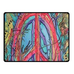 Artistic Psychedelic Hippie Peace Sign Trippy Fleece Blanket (small) by Bedest