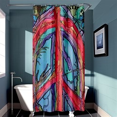 Artistic Psychedelic Hippie Peace Sign Trippy Shower Curtain 36  X 72  (stall)  by Bedest