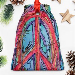 Artistic Psychedelic Hippie Peace Sign Trippy Ornament (bell)