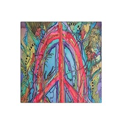 Artistic Psychedelic Hippie Peace Sign Trippy Satin Bandana Scarf 22  X 22  by Bedest