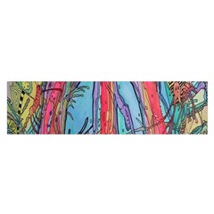 Artistic Psychedelic Hippie Peace Sign Trippy Oblong Satin Scarf (16  X 60 ) by Bedest