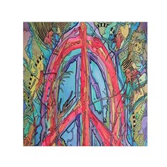 Artistic Psychedelic Hippie Peace Sign Trippy Square Satin Scarf (30  X 30 ) by Bedest