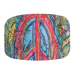 Artistic Psychedelic Hippie Peace Sign Trippy Mini Square Pill Box by Bedest