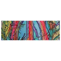 Artistic Psychedelic Hippie Peace Sign Trippy Banner And Sign 9  X 3  by Bedest