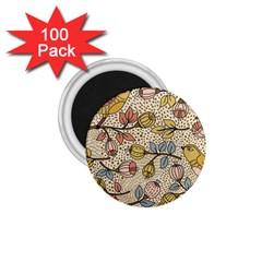 Seamless Pattern With Flower Bird 1 75  Magnets (100 Pack)  by Bedest