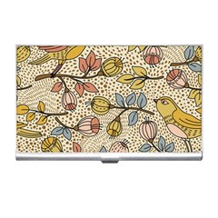 Seamless Pattern With Flower Bird Business Card Holder by Bedest