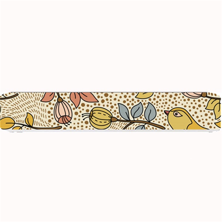 Seamless Pattern With Flower Bird Small Bar Mat