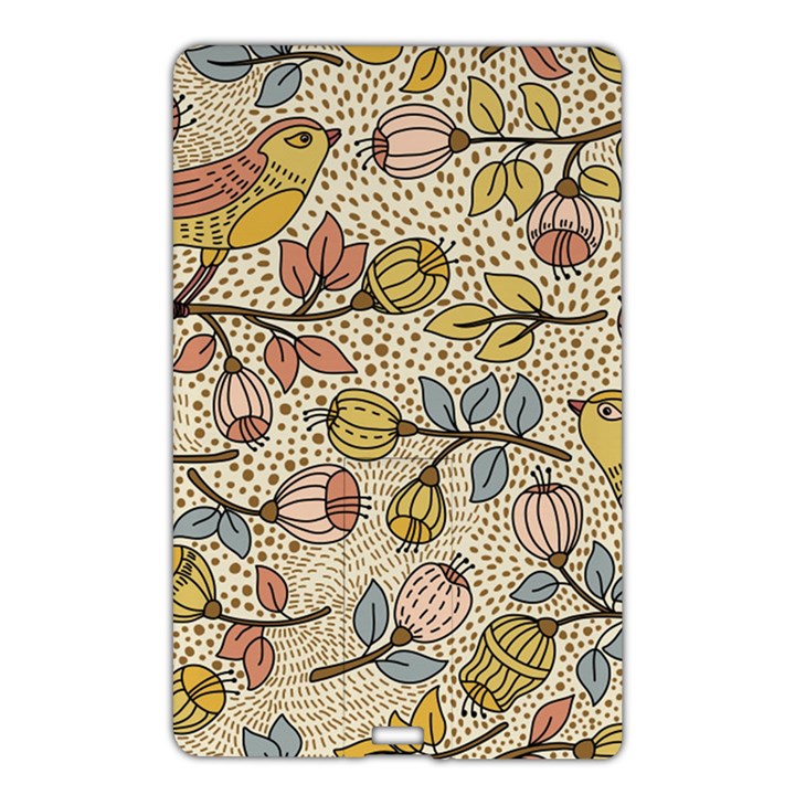 Seamless Pattern With Flower Bird Name Card Style USB Flash Drive