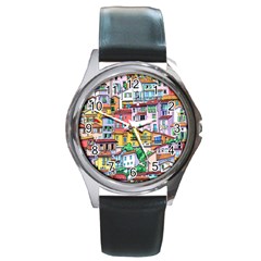 Menton Old Town France Round Metal Watch by Bedest