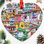 Menton Old Town France Heart Ornament (Two Sides) Front