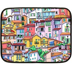 Menton Old Town France Two Sides Fleece Blanket (mini) by Bedest