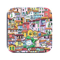 Menton Old Town France Square Metal Box (black) by Bedest