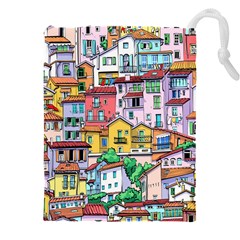 Menton Old Town France Drawstring Pouch (4xl) by Bedest