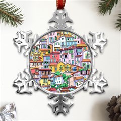 Menton Old Town France Metal Small Snowflake Ornament by Bedest