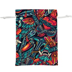 Vintage Tattoos Colorful Seamless Pattern Lightweight Drawstring Pouch (xl) by Bedest