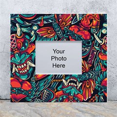 Vintage Tattoos Colorful Seamless Pattern White Wall Photo Frame 5  X 7  by Bedest