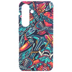 Vintage Tattoos Colorful Seamless Pattern Samsung Galaxy S24 6 2 Inch Black Tpu Uv Case