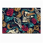 Vintage Art Tattoos Colorful Seamless Pattern Postcard 4 x 6  (Pkg of 10) Front