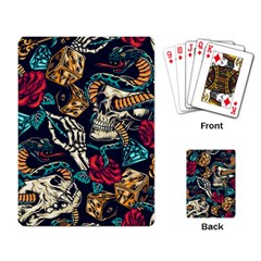 Vintage Art Tattoos Colorful Seamless Pattern Playing Cards Single Design (Rectangle)