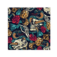 Vintage Art Tattoos Colorful Seamless Pattern Square Satin Scarf (30  x 30 )