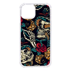 Vintage Art Tattoos Colorful Seamless Pattern Iphone 14 Tpu Uv Print Case by Bedest