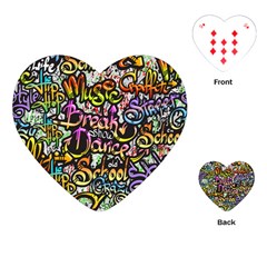 Graffiti Word Seamless Pattern Playing Cards Single Design (heart)