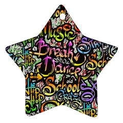 Graffiti Word Seamless Pattern Star Ornament (two Sides)