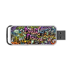 Graffiti Word Seamless Pattern Portable Usb Flash (one Side) by Bedest