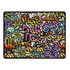 Graffiti Word Seamless Pattern Two Sides Fleece Blanket (small) by Bedest